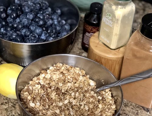 Breakfast Blueberry Crisp with Spiced Oat Topping